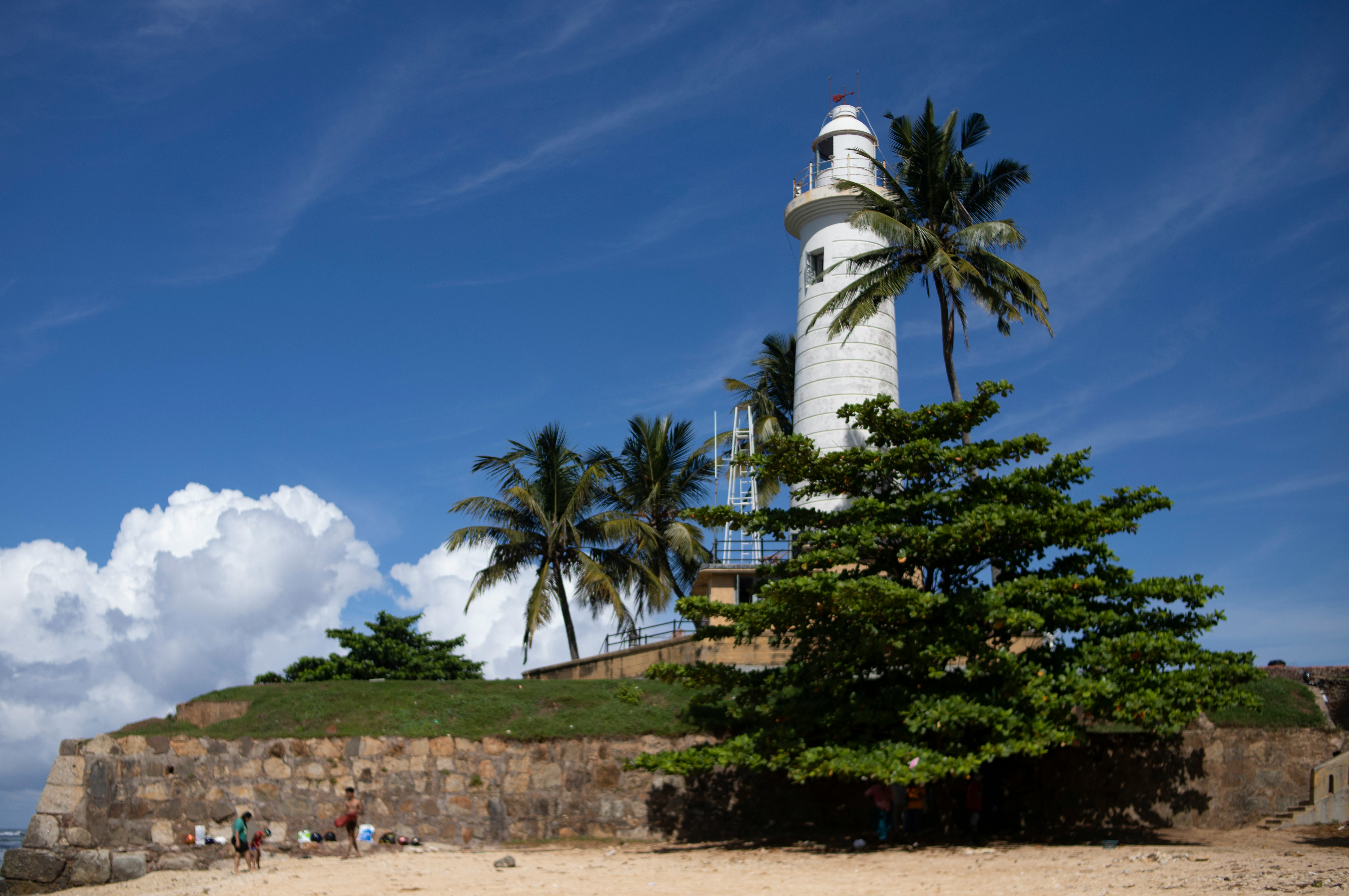 Vue du fort de Galle au Sri Lanka au coucher du soleil